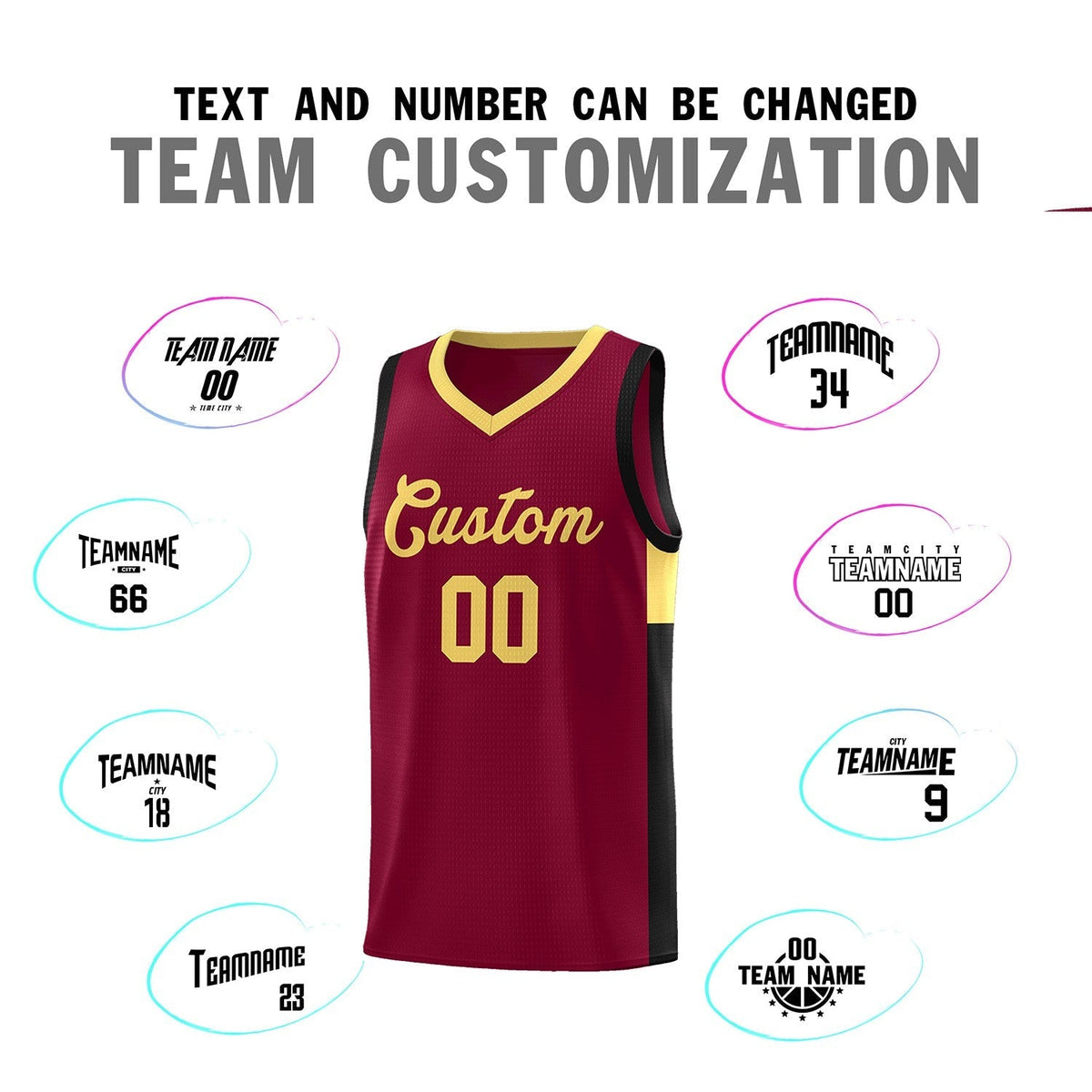 Custom Crimson Khaki-Black Side Two-Tone Classic Sports Uniform Basketball Jersey Limited