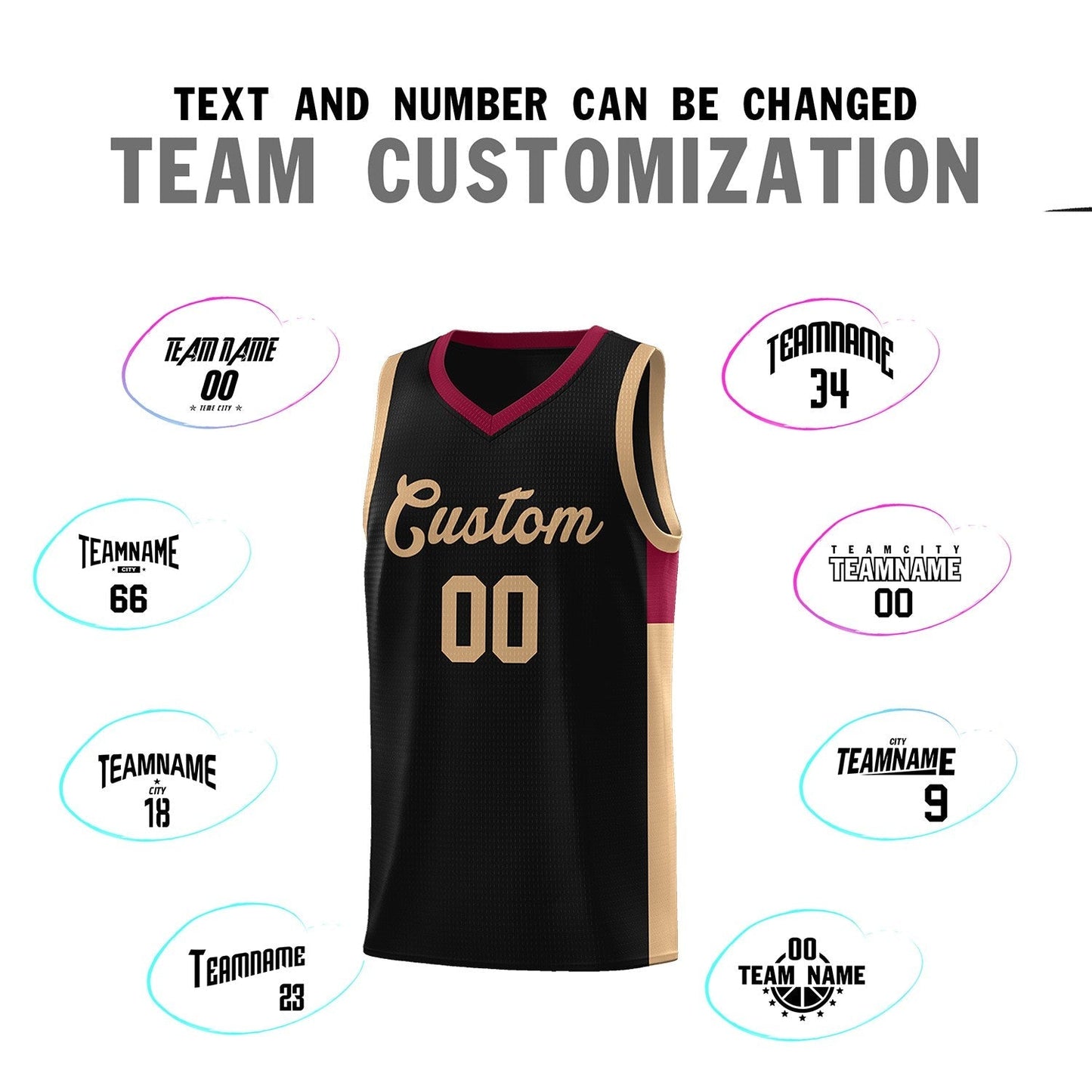 Custom Black Old Gold-Crimson Side Two-Tone Classic Sports Uniform Basketball Jersey Limited