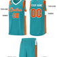 Custom Aqua Orange-White Side Two-Tone Classic Sports Uniform Basketball Jersey Limited