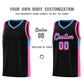 Custom Black Pink-Blue Side Two-Tone Classic Sports Uniform Basketball Jersey Limited