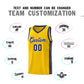 Custom Gold Navy-White Side Splash Sports Uniform Basketball Jersey Limited