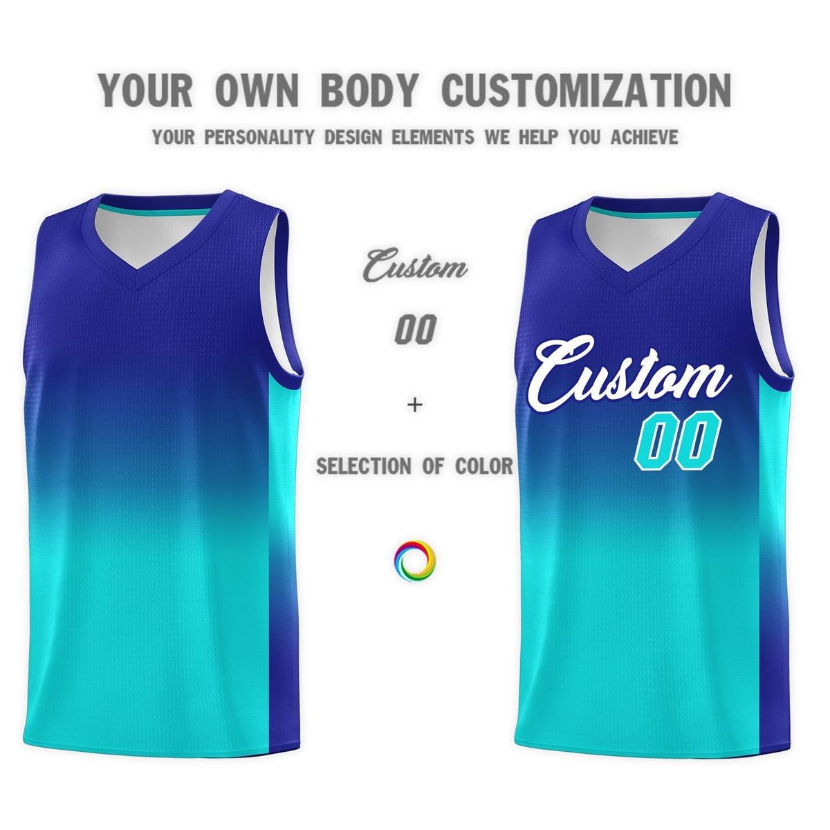 Custom Royal Bright Green Gradient Fashion Sets Sports Uniform Basketball Jersey Limited