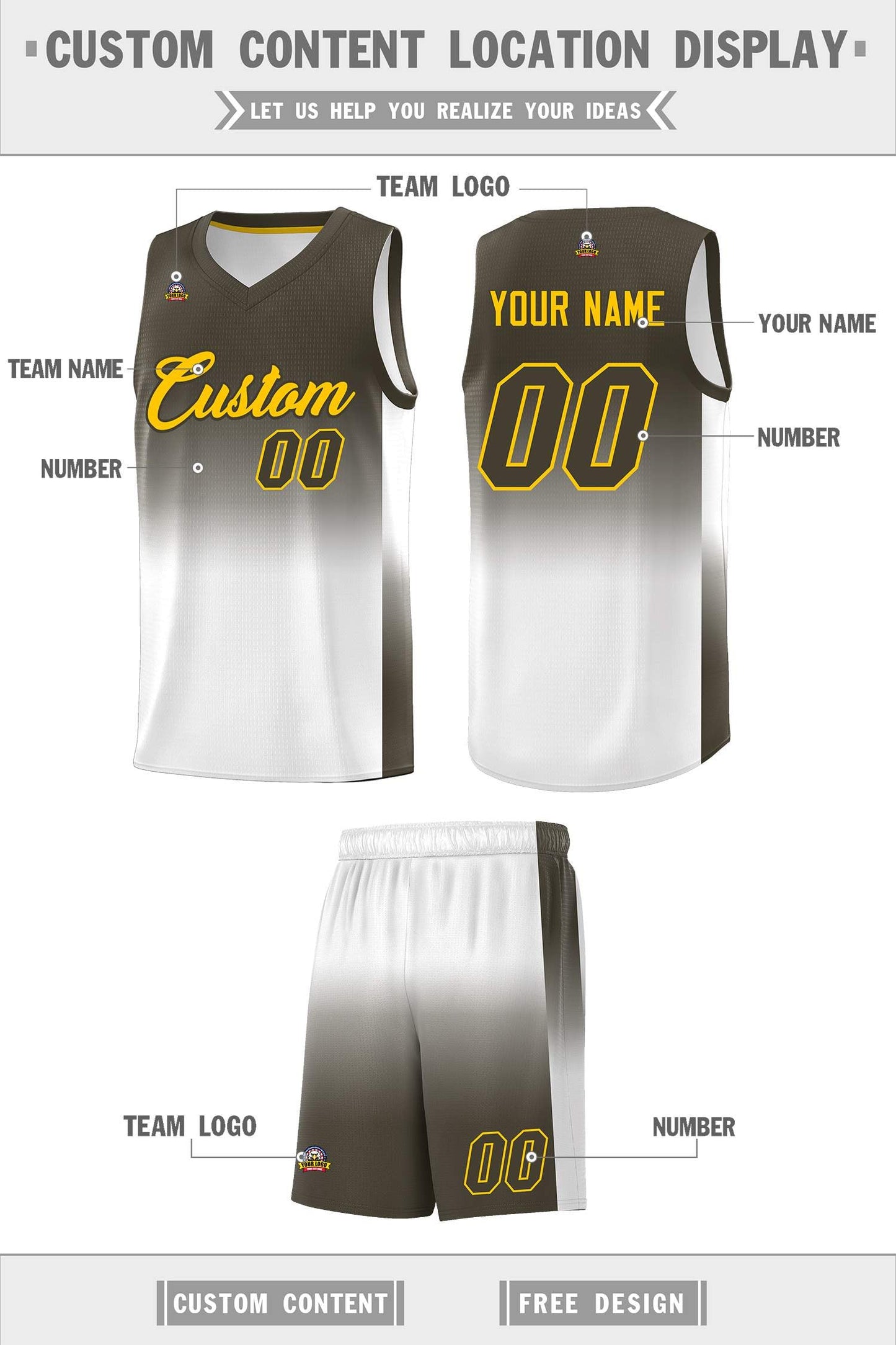 Custom Olive White Gradient Fashion Sets Sports Uniform Basketball Jersey Limited