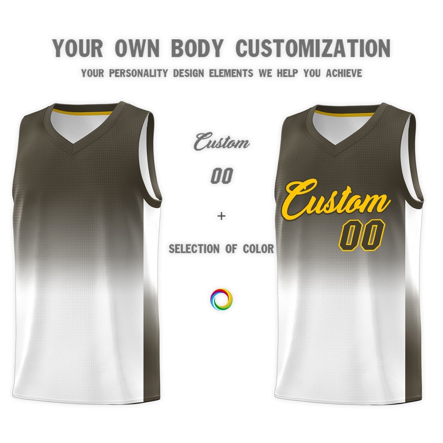 Custom Olive White Gradient Fashion Sets Sports Uniform Basketball Jersey Limited