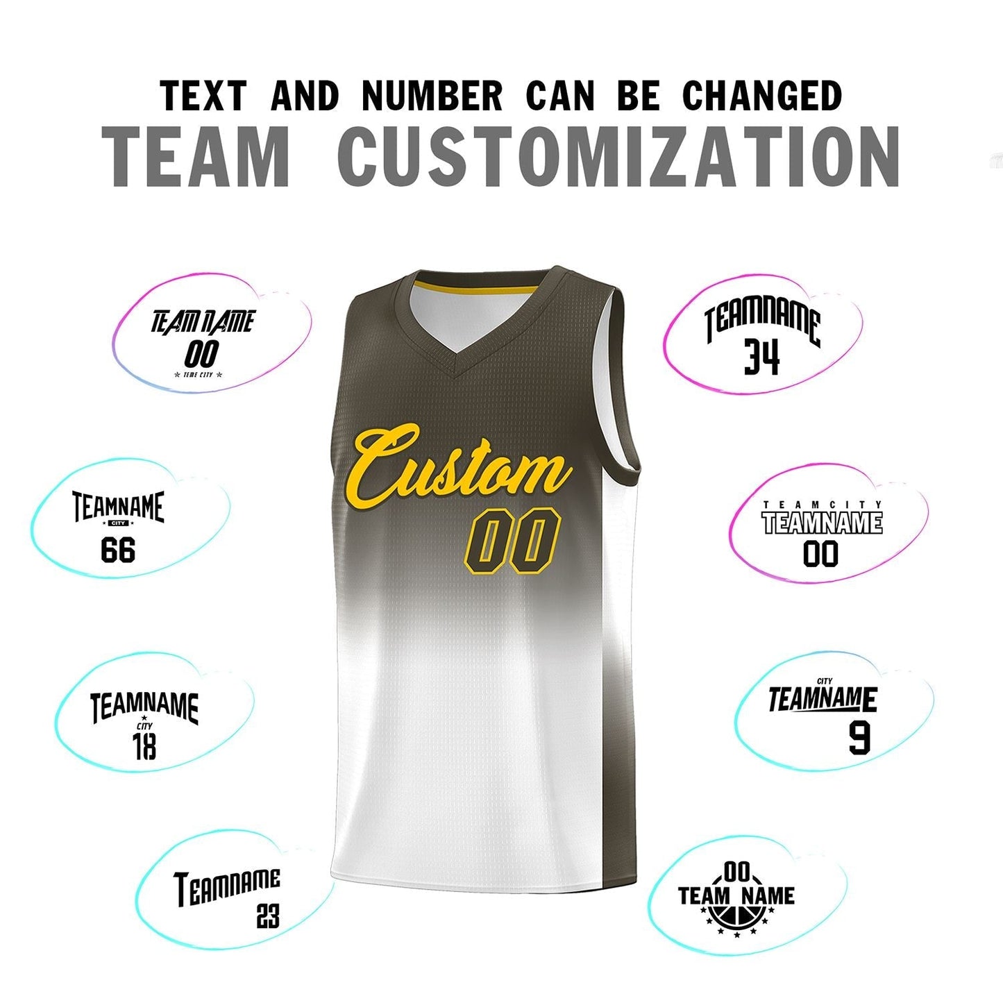 Custom Olive White Gradient Fashion Sets Sports Uniform Basketball Jersey Limited