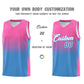 Custom Pink Powder Blue Gradient Fashion Sets Sports Uniform Basketball Jersey Limited