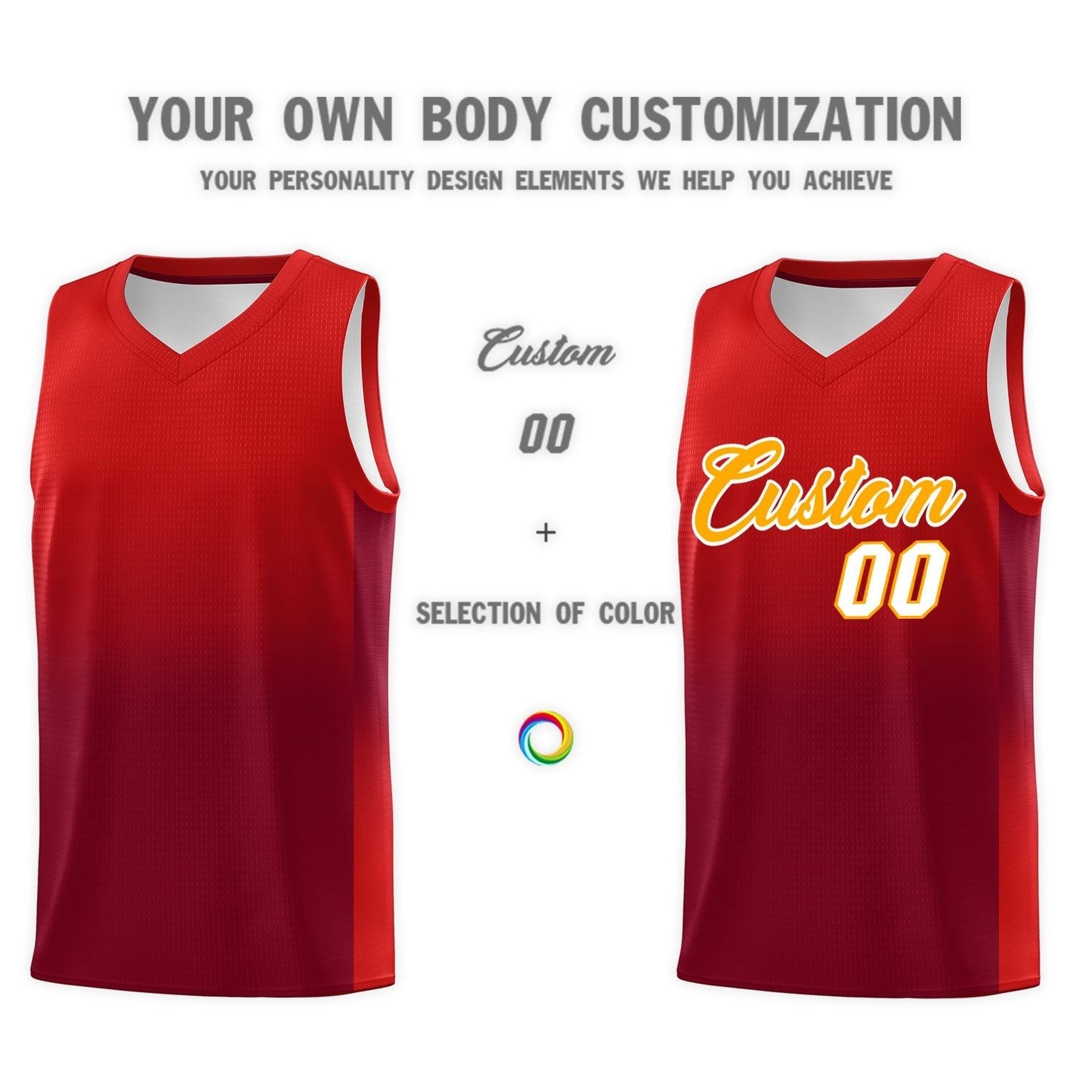 Custom Red Crimson Gradient Fashion Sets Sports Uniform Basketball Jersey Limited