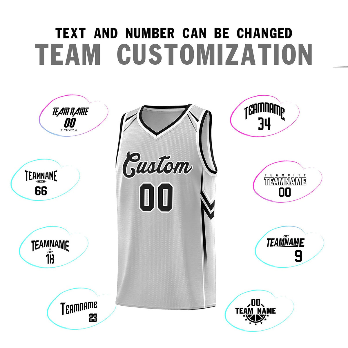 Custom Gray Arrow Graffiti Pattern Sports Uniform Basketball Jersey Limited
