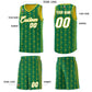 Custom Kelly Green Gold Star Graffiti Pattern Sets Sports Uniform Basketball Jersey Limited