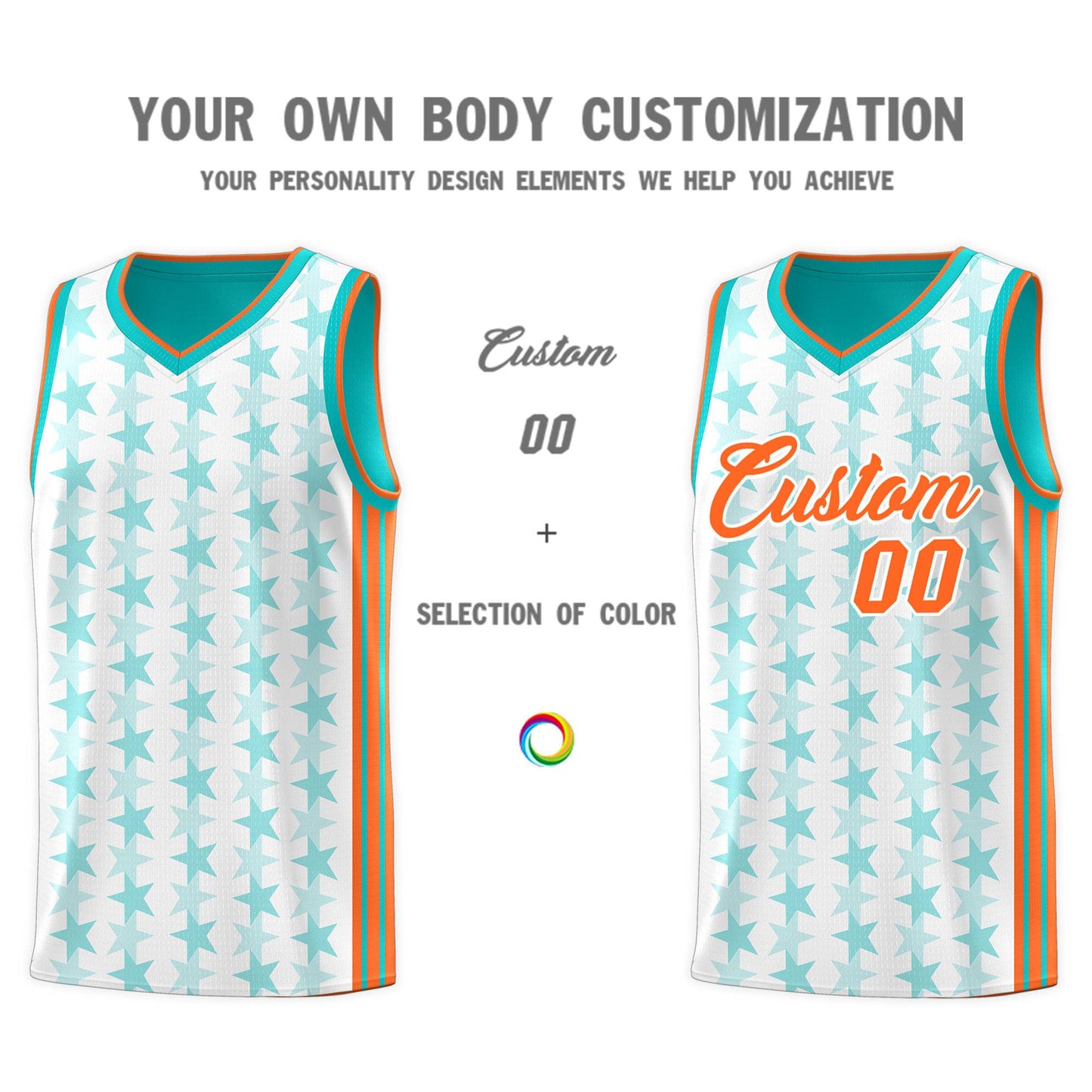 Custom White Aqua Star Graffiti Pattern Sets Sports Uniform Basketball Jersey Limited