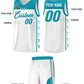 Custom White Aqua Personalized Star Pattern Sports Uniform Basketball Jersey Limited