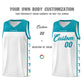 Custom White Aqua Personalized Star Pattern Sports Uniform Basketball Jersey Limited