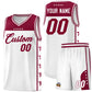 Custom White Crimson Personalized Star Pattern Sports Uniform Basketball Jersey