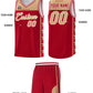 Custom Red Old Gold Personalized Star Pattern Sports Uniform Basketball Jersey Limited