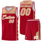 Custom Red Old Gold Personalized Star Pattern Sports Uniform Basketball Jersey