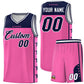 Custom Pink Navy Personalized Star Pattern Sports Uniform Basketball Jersey