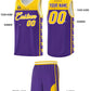Custom Purple Yellow Personalized Star Pattern Sports Uniform Basketball Jersey Limited