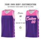 Custom Purple Pink Personalized Star Pattern Sports Uniform Basketball Jersey Limited