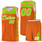 Custom Orange Neon Green Personalized Star Pattern Sports Uniform Basketball Jersey