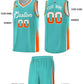 Custom Aqua White-Orange Personalized Two Tone Font Sports Uniform Basketball Jersey Limited