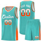 Custom Aqua White-Orange Personalized Two Tone Font Sports Uniform Basketball Jersey
