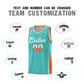 Custom Aqua White-Orange Personalized Two Tone Font Sports Uniform Basketball Jersey Limited