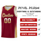 Custom Crimson White-Old Gold Personalized Two Tone Font Sports Uniform Basketball Jersey Limited