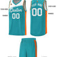 Custom Aqua White Color Block Sports Uniform Basketball Jersey Limited