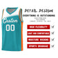 Custom Aqua White Color Block Sports Uniform Basketball Jersey Limited