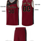 Custom Crimson Black Color Block Sports Uniform Basketball Jersey Limited