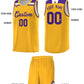 Custom Gold Purple-White Classic Sports Uniform Basketball Jersey Limited