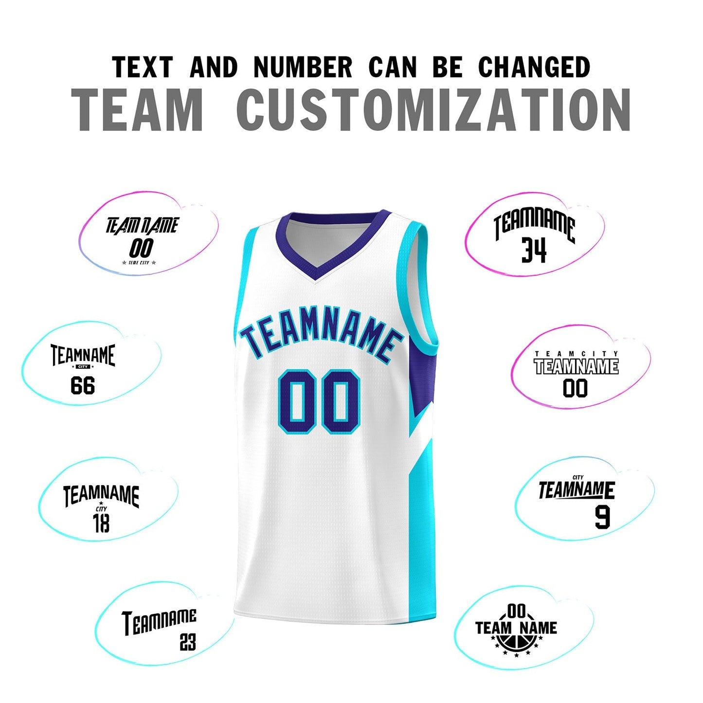 Custom White Royal Side Design Sets Sports Uniform Basketball Jersey Limited