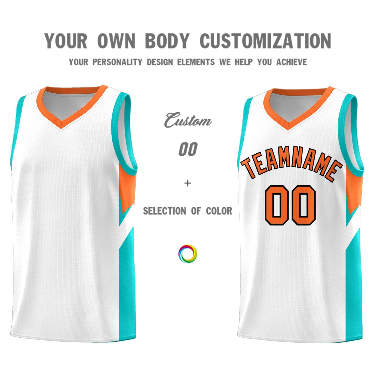 Custom White Orange Side Design Sets Sports Uniform Basketball Jersey Limited