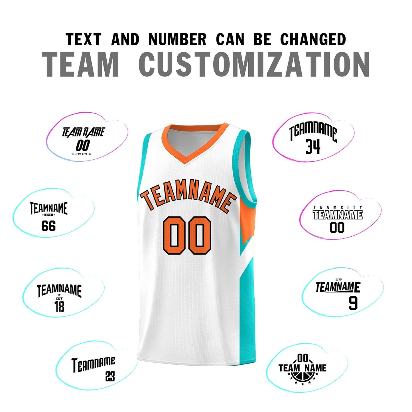 Custom White Orange Side Design Sets Sports Uniform Basketball Jersey Limited