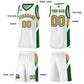 Custom White Green Side Design Sets Sports Uniform Basketball Jersey Limited