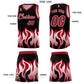 Custom Black Red Hem Flame Pattern Fashion Sports Uniform Basketball jersey Limited