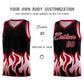 Custom Black Red Hem Flame Pattern Fashion Sports Uniform Basketball jersey Limited