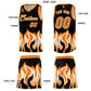 Custom Black Orange Hem Flame Pattern Fashion Sports Uniform Basketball jersey Limited