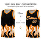 Custom Black Orange Hem Flame Pattern Fashion Sports Uniform Basketball jersey Limited