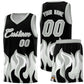 Custom Black Gray Hem Flame Pattern Fashion Sports Uniform Basketball jersey