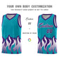 Custom Aqua Purple Hem Flame Pattern Fashion Sports Uniform Basketball jersey Limited