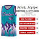 Custom Aqua Purple Hem Flame Pattern Fashion Sports Uniform Basketball jersey Limited