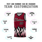 Custom Crimson Black Hem Flame Pattern Fashion Sports Uniform Basketball jersey Limited