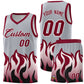 Custom Gray Crimson Hem Flame Pattern Fashion Sports Uniform Basketball jersey