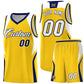 Custom Gold White and Navy Color Block Sports Uniform Basketball Jersey