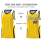 Custom Gold White and Navy Color Block Sports Uniform Basketball Jersey Limited
