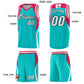Custom Aqua Red and White Color Block Sports Uniform Basketball Jersey Limited