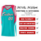 Custom Aqua Red and White Color Block Sports Uniform Basketball Jersey Limited