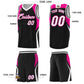 Custom Black Pink and White Color Block Sports Uniform Basketball Jersey Limited