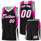 Custom Black Pink and White Color Block Sports Uniform Basketball Jersey